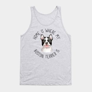 Home is Where My Boston Terrier Is Dog Breed Lover Watercolor Tank Top